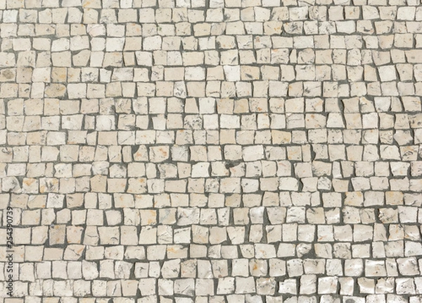 Obraz Typical portuguese pavement. Sidewalk in Porto. Portugal.