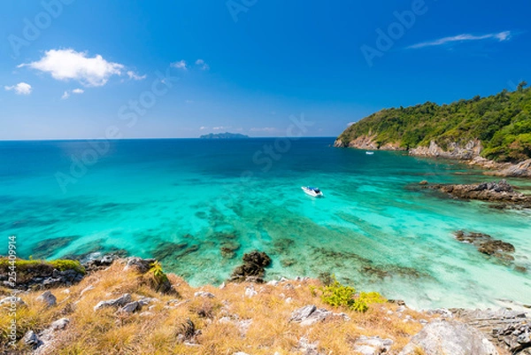 Obraz Tropical white sand beach Aerial