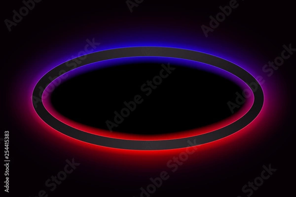 Obraz Dark oval frame with neon glow.