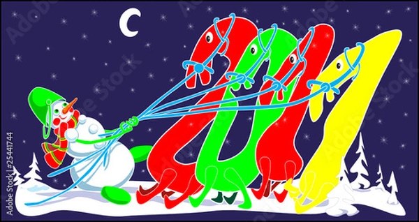 Fototapeta новогодняя открытка