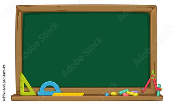 Obraz Blank green chalkboard vector illustration