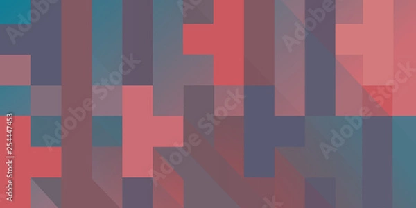 Fototapeta Abstract pink and purple tiles vector background for parallax effect scrolling landing page