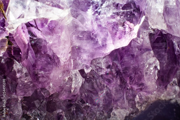 Fototapeta Abstract background texture of natural crystal amethyst