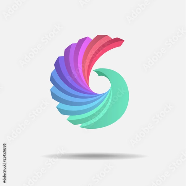 Obraz Abstract gradient logo. Origami logo. Vector illustration.