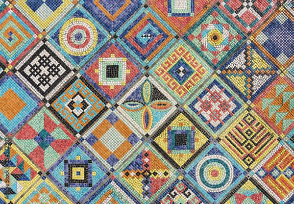 Obraz Colorful mosaic pattern on wall surface. Art design background