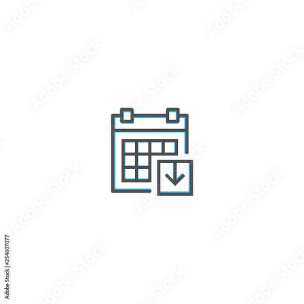 Fototapeta Calendar icon design. Interaction icon line vector illustration