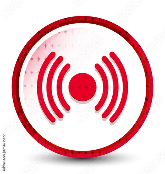 Fototapeta Network signal icon misty frozen red round button