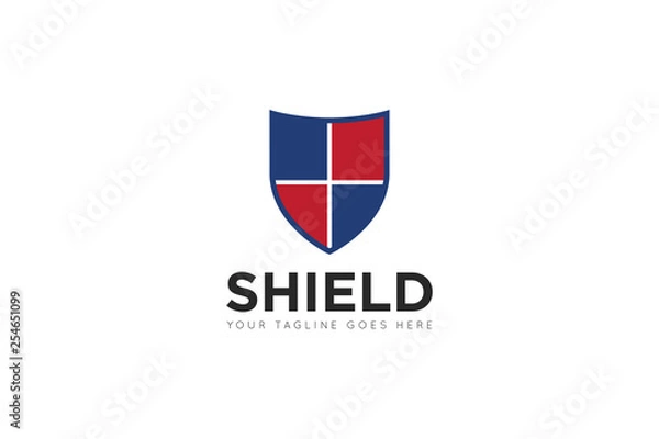 Fototapeta shield logo and icon Vector design Template. Vector Illustrator Eps.10