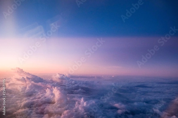 Obraz Cloud view from Aeroplane during sunset or sunrise.