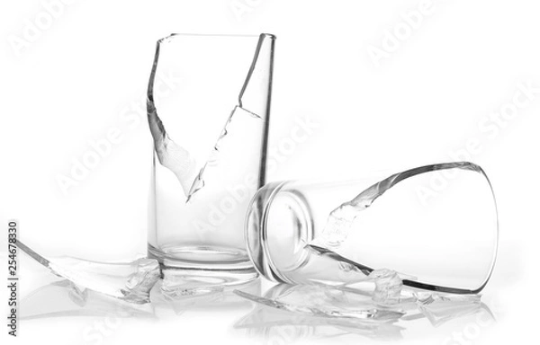 Obraz Broken glass on white