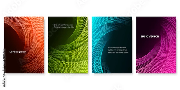 Fototapeta Set of Colorful Futuristic Backgrounds with Complex Lines. Applicable for Webpage, Banners, Posters and Fliers. EPS10 Vector.