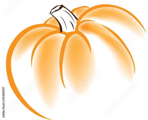 Fototapeta Minimal stylized pumpkin vector illustration