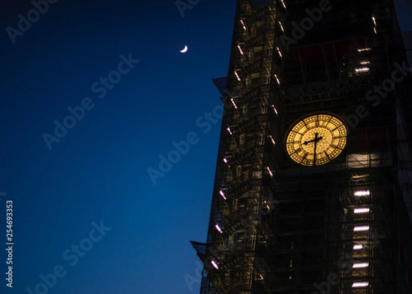 Obraz Big Ben with moon