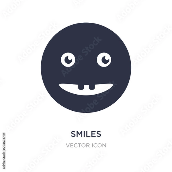 Fototapeta smiles icon on white background. Simple element illustration from UI concept.