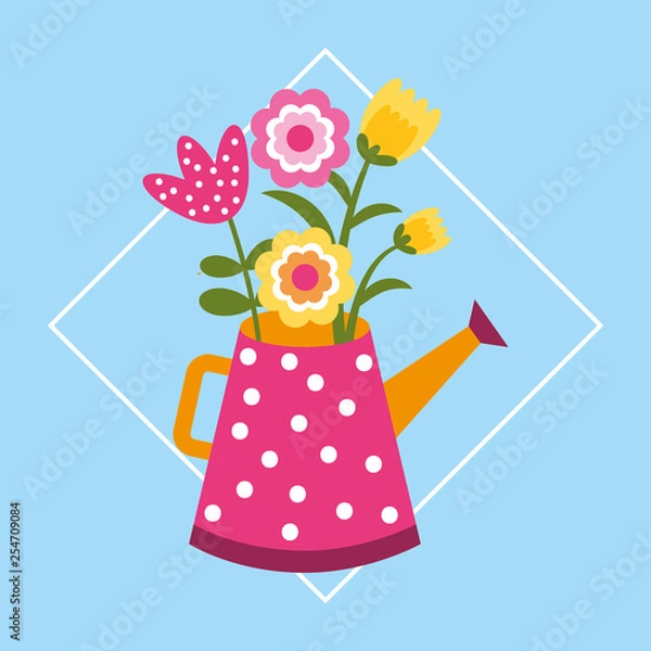 Obraz flowers in water can frame