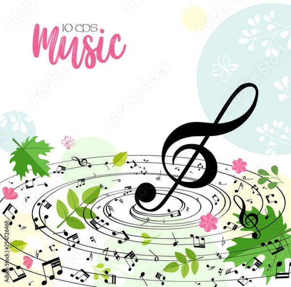 Fototapeta Music. Spring bright musical background