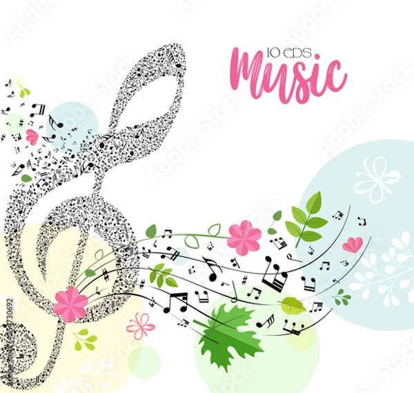 Obraz Music. Spring bright musical background