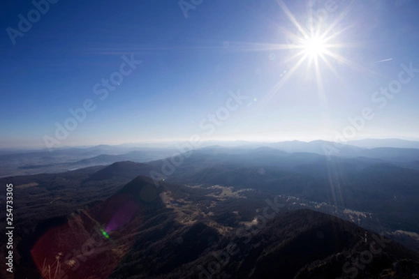 Obraz View from top of Klek mountain in Croatia