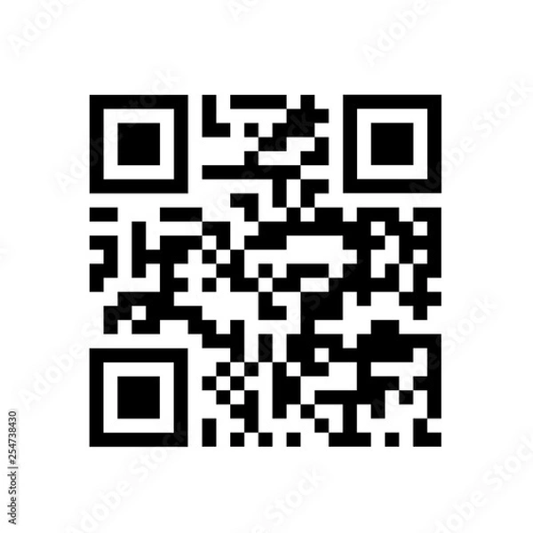 Fototapeta QR code icon on white background. QR code symbol, sign. Vector illustrationisolated
