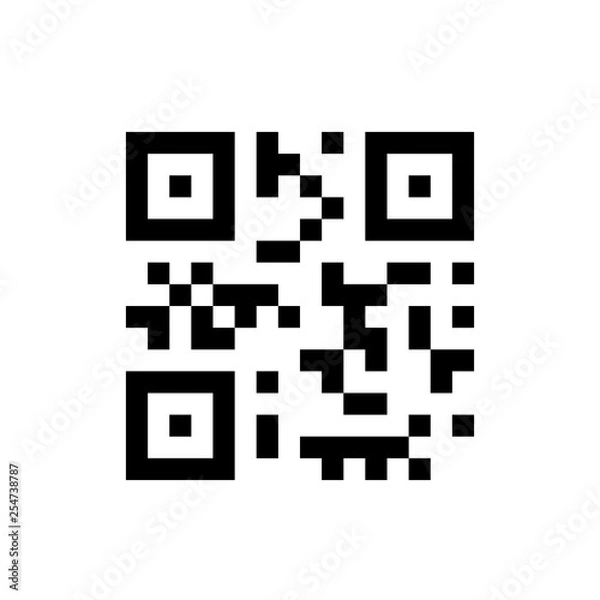 Fototapeta QR code icon on white background. QR code symbol, sign. Vector illustrationisolated