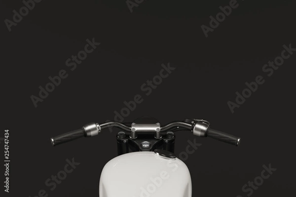 Obraz Caferacer motorcycle on clean background flatlay 3d illustration