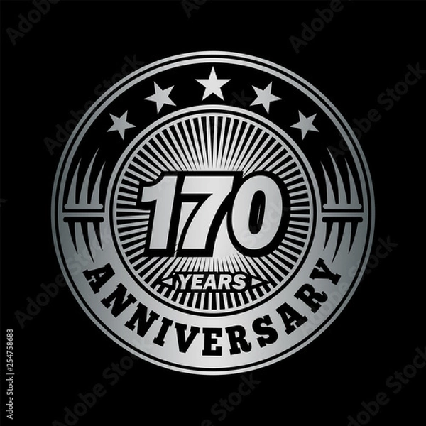 Obraz 170 years anniversary. Anniversary logo design. Vector and illustration.
