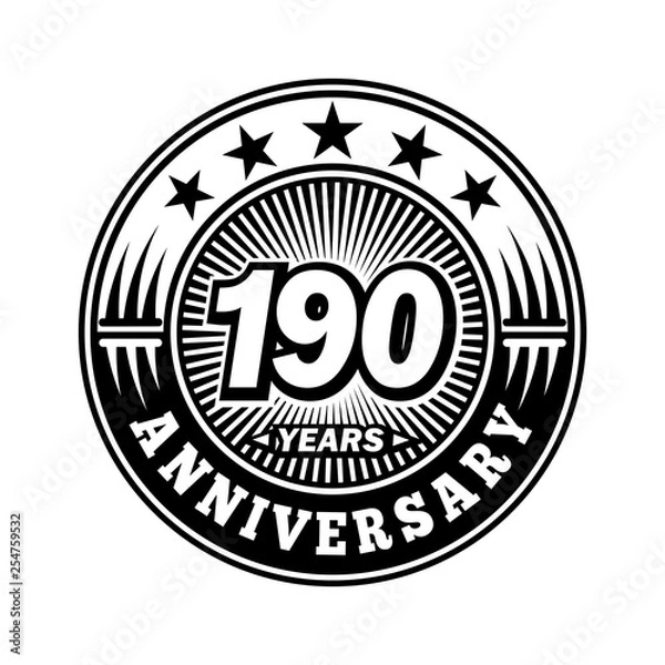 Obraz 190 years anniversary. Anniversary logo design. Vector and illustration.