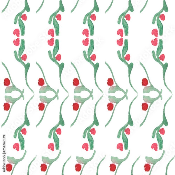 Obraz  watercolor flowers pattern