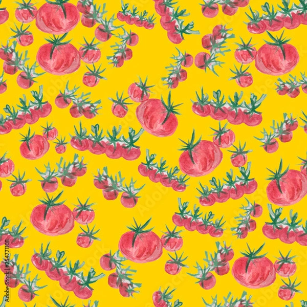 Obraz tomatoes in watercolor  pattern