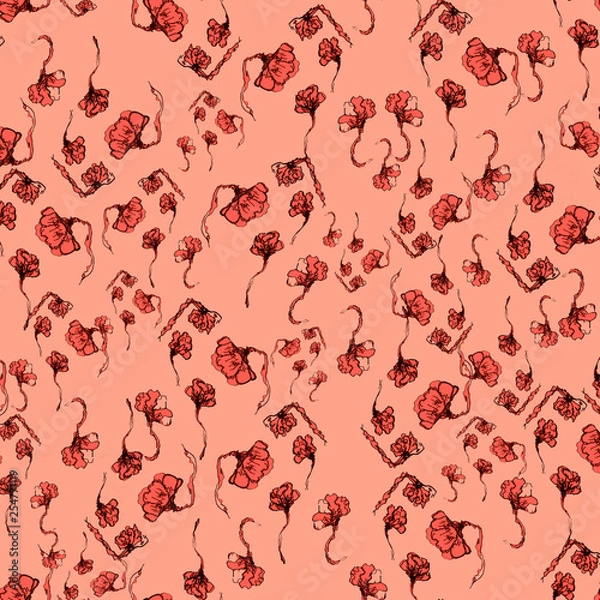 Obraz watercolor flowers pattern