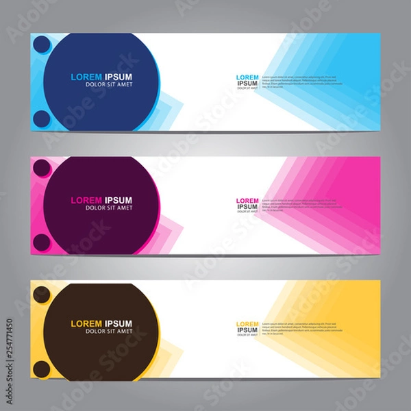 Obraz Vector abstract web banner design template. Collection of web banner template. Abstract geometric web design banner template isolated on grey background. 