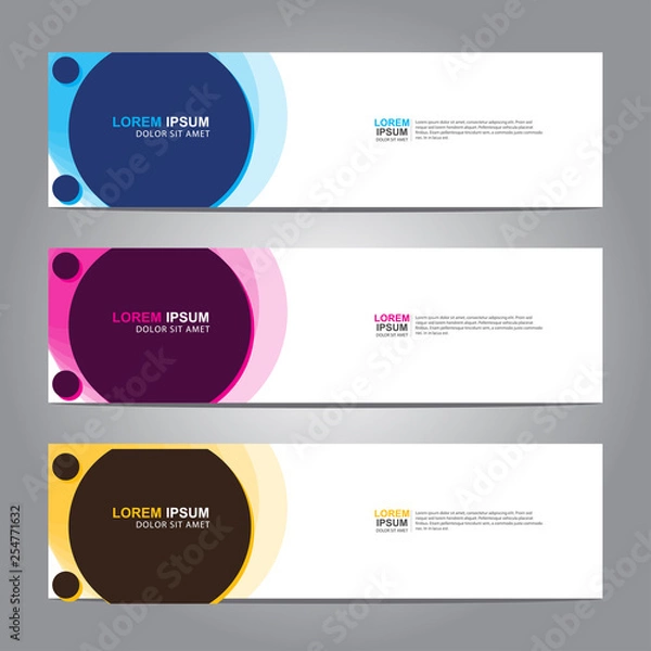 Fototapeta Vector abstract web banner design template. Collection of web banner template. Abstract geometric web design banner template isolated on grey background. 
