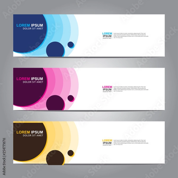Obraz Vector abstract web banner design template. Collection of web banner template. Abstract geometric web design banner template isolated on grey background. 
