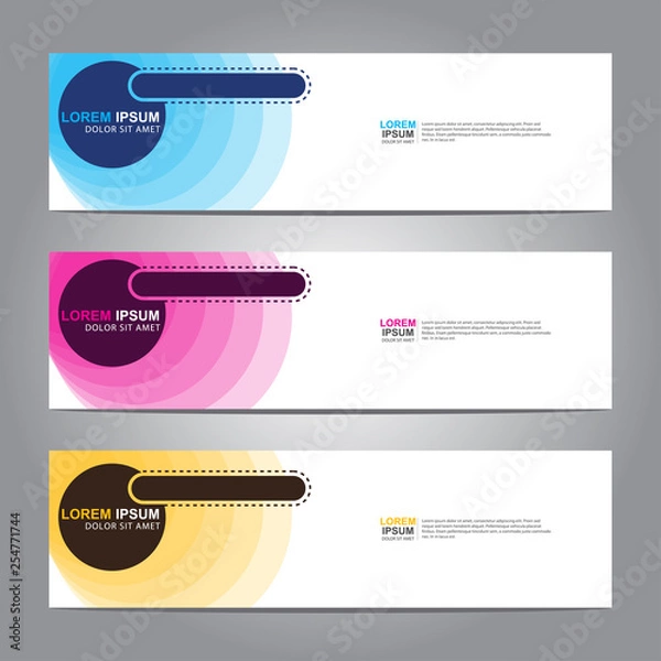 Obraz Vector abstract web banner design template. Collection of web banner template. Abstract geometric web design banner template isolated on grey background. 