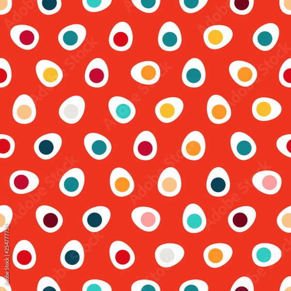 Fototapeta Easter eggs seamless background. Vector pattern.