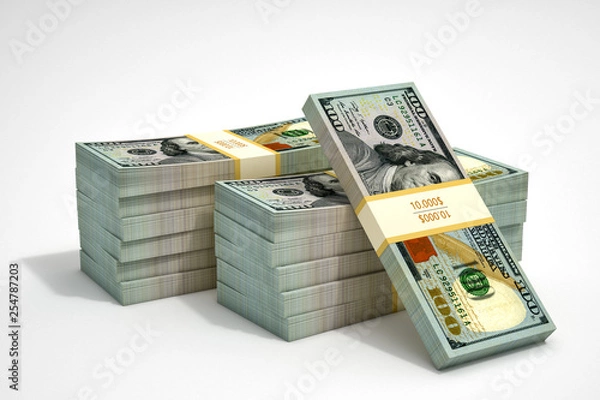 Obraz 100 Dollar bills - 3D Rendering