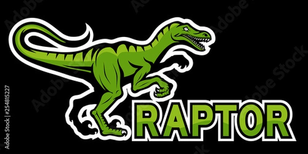 Fototapeta velociraptor dinosaur logo, vector graphic to design