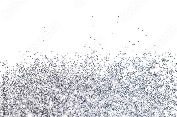 Obraz Silver glitter sparkle on white background 