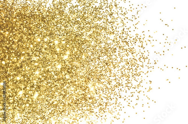 Fototapeta Background with gold glitter on white background for your design