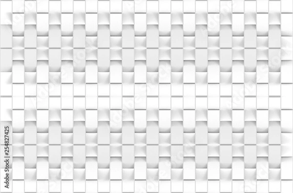 Fototapeta 3d rendering. modern seamless white rectangle bar zip pattern shape wall design background.