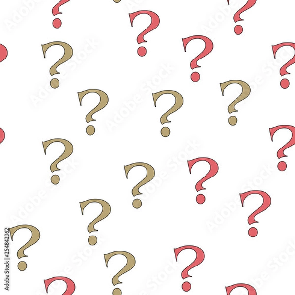 Obraz Question mark education, school concept. Seamless vector EPS 10 pattern. Flat style
