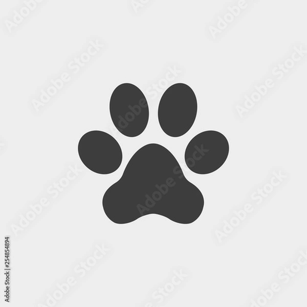 Fototapeta Paw Prints icon in flat design isolated on white background. Vector illustration