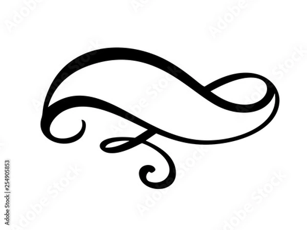 Fototapeta Vector illustration vintage ribbon element with place for text. Hand drawn sketch doodle banner design isolated on white background