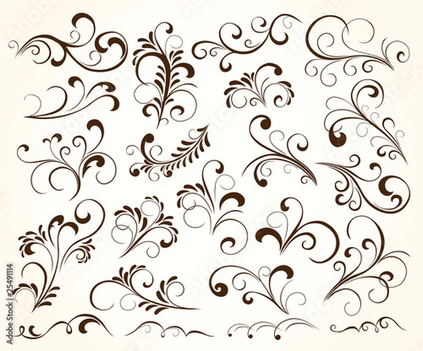 Fototapeta Set of ornate elements for design