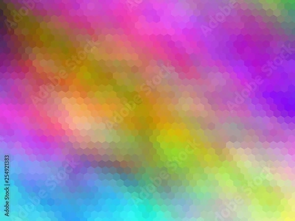 Fototapeta New multicolor background. Abstract illustration. Hexagonally pixeled