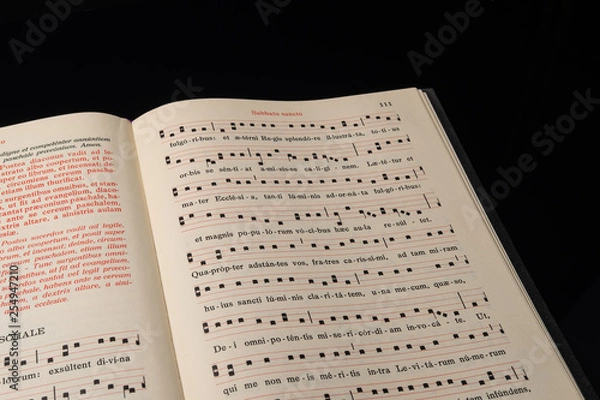 Obraz Księga liturgiczna Chant gregoriański w języku łacińskim