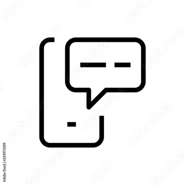 Fototapeta Mobile chat icon. Talk sign