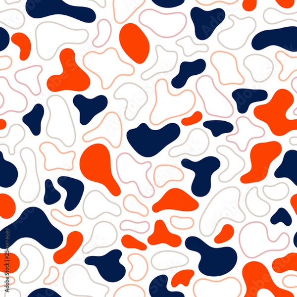 Fototapeta Fluid, liquid flow shapes pattern. Geometric Seamless pattern. Abstract vector illustration with geometric elements, shapes.