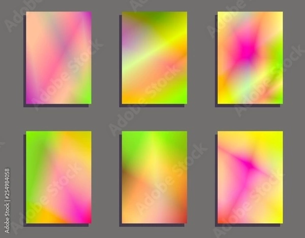 Obraz set of bright colorful neon cards