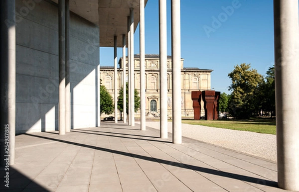 Obraz Alte Pinakothek, links Pinakothek der Moderne, München